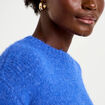 Pull col rond manches courtes bleu electrique femme