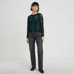 Blouse p&eacute;plum dentelle vert fonc&eacute; femme