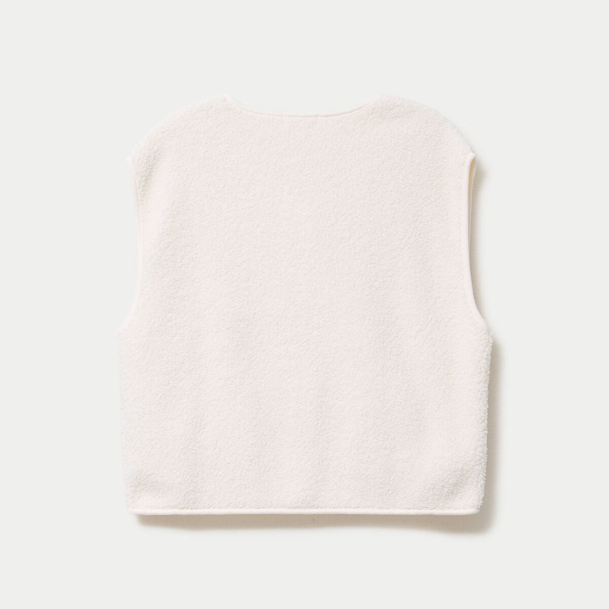 Veste sans manches effet polaire ecru femme
