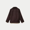 Blazer oversize manches longues daim marron chocolat femme