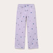 Jean wide leg brod&eacute; Bridgerton mauve femme