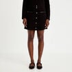 Jupe-short trap&egrave;ze en maille noir femme