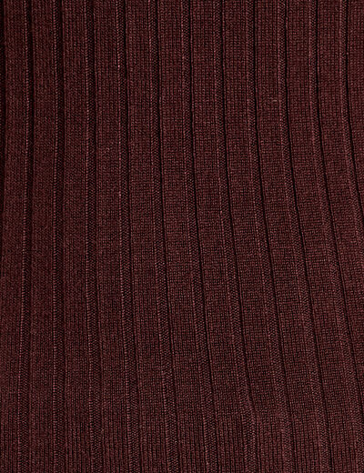 Pull c&ocirc;tel&eacute; col roul&eacute; marron fonc&eacute; femme