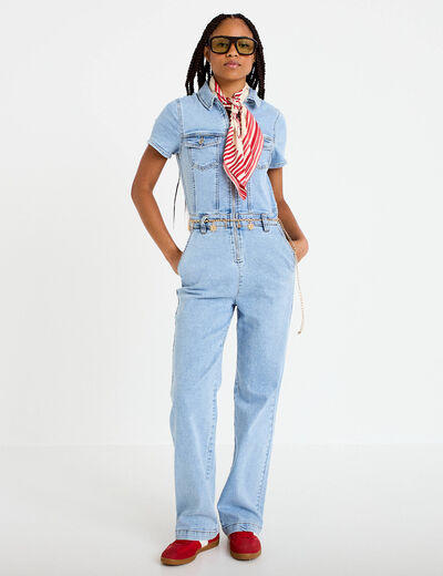 Combinaison pantalon en jean denim triple stone femme