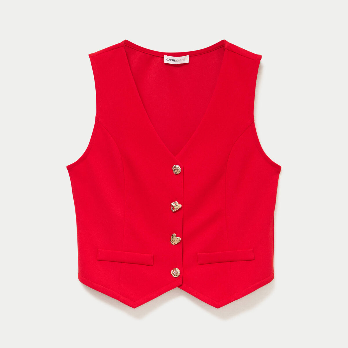Gilet sans manches rouge femme