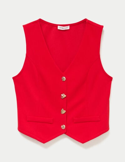 Gilet sans manches rouge femme