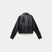 Veste effet boule manches longues noir femme
