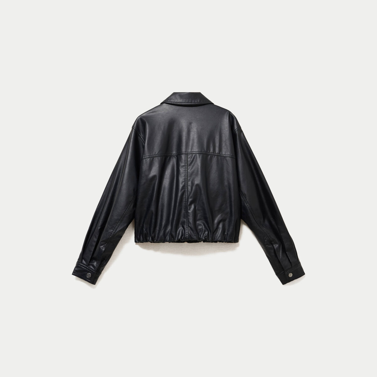Veste effet boule manches longues noir femme