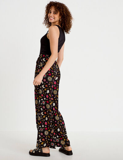Pantalon bootcut taille standard noir femme