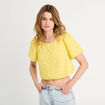 Blouse manches courtes jaune pastel femme