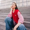 Veste sans manches fausse fourrure rouge femme
