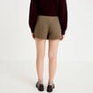 Jupe-short trap&egrave;ze courte taupe femme