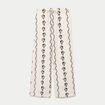 Pantalon large taille standard brod&eacute; blanc femme