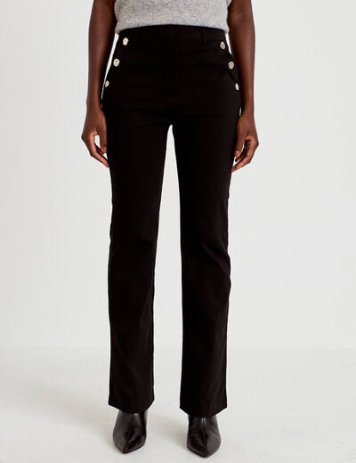 Pantalon taille haute noir femme
