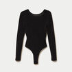 Body manches longues marron fonc&eacute; femme