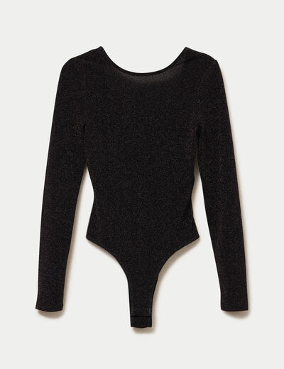 Body manches longues marron fonc&eacute; femme