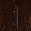 Veste effet polaire manches longues marron fonc&eacute; femme