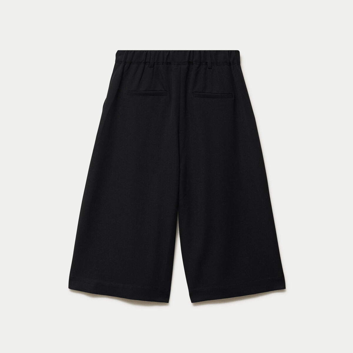 Bermuda large taille haute noir femme