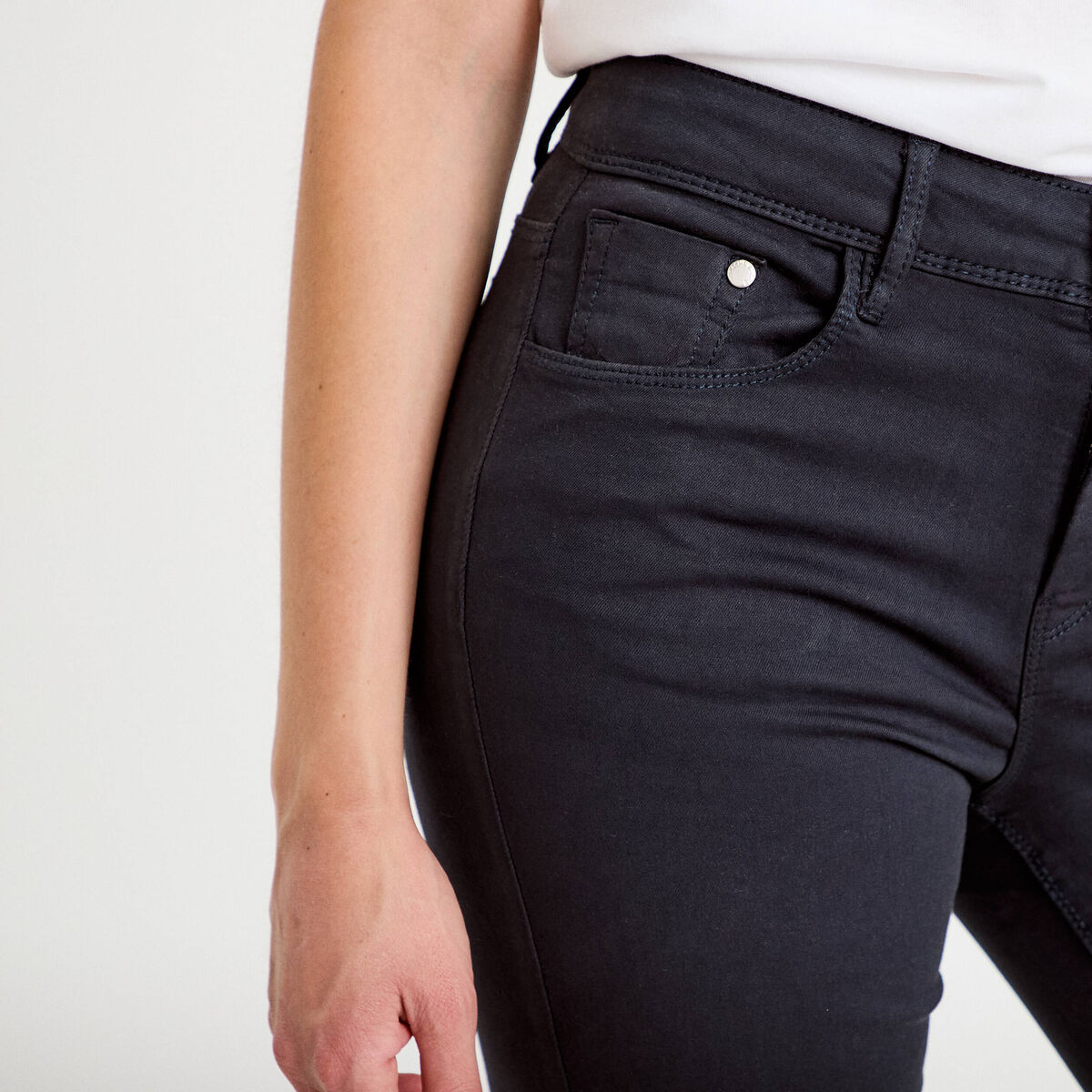 Jeans slim 5 poches bleu marine femme