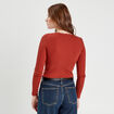 T-shirt cropped c&ocirc;tel&eacute; marron femme