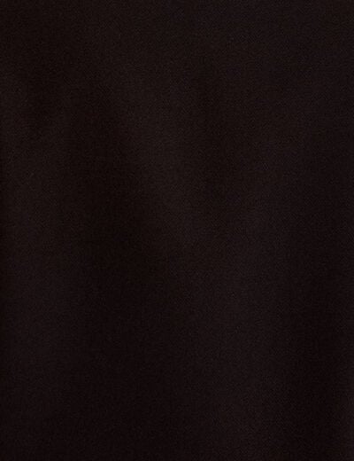 Blazer droit cropped col rond noir femme