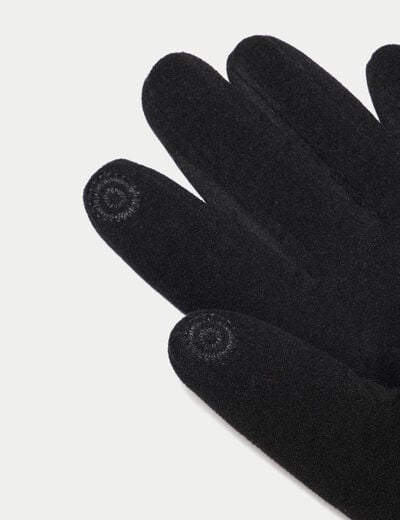 Gants avec boutons noir femme