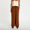Pantalon bouffant taille standard marron femme