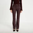 Pantalon bootcut aspect daim marron fonc&eacute; femme