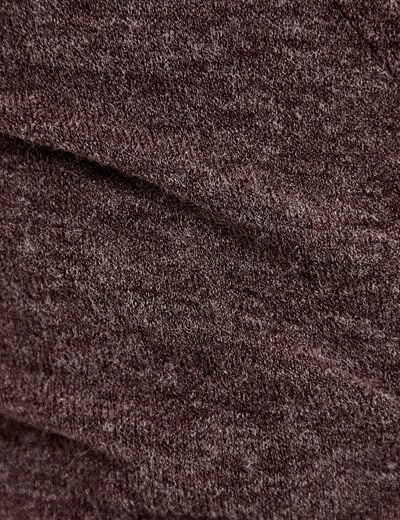 Cache-coeur droit manches longues marron clair femme