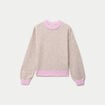 Pull ample col rond manches longues marron femme