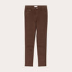 Jeans slim 5 poches marron fonc&eacute; femme
