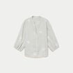 Blouse col tunisien vert kaki femme