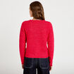 Gilet col rond manches longues rouge femme