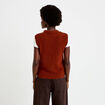 Pull sans manches marron cognac femme