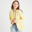 Veste blazer cintr&eacute;e jaune clair femme