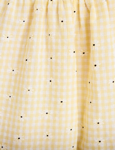 Robe &eacute;vas&eacute;e 3/4 &agrave; fines bretelles jaune clair femme