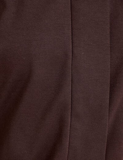 Veste cropped bas resserr&eacute; marron fonc&eacute; femme