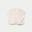 Kimono sans manches fausse fourrure ecru femme