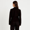 Veste droite sans manches col tailleur noir femme