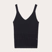 D&eacute;bardeur tricot col en V noir femme