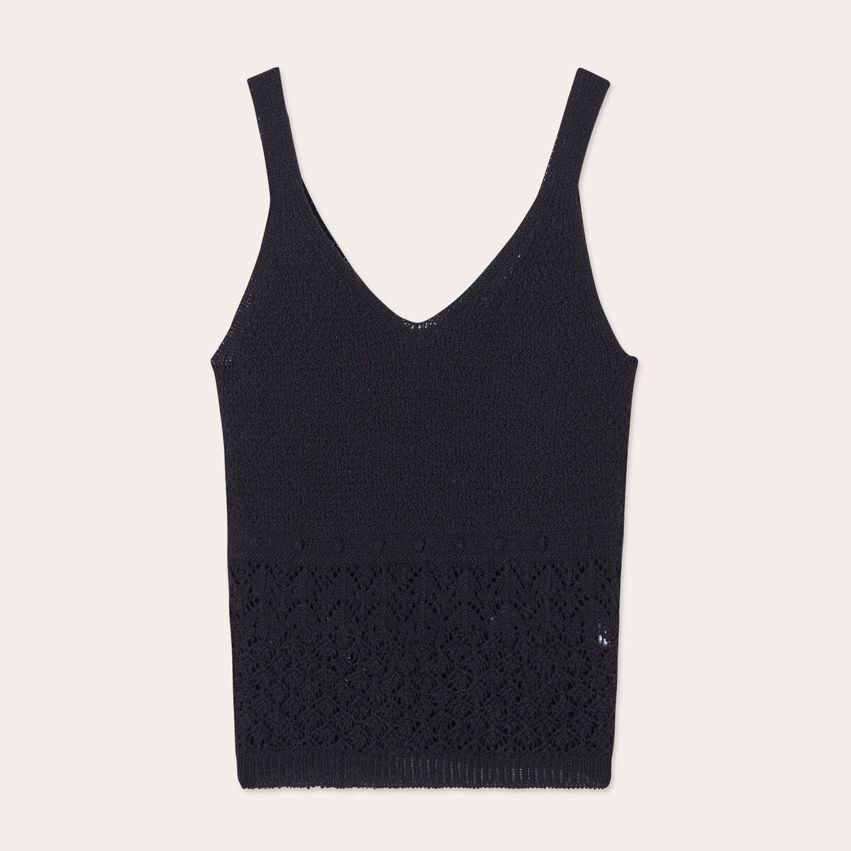 D&eacute;bardeur tricot col en V noir femme