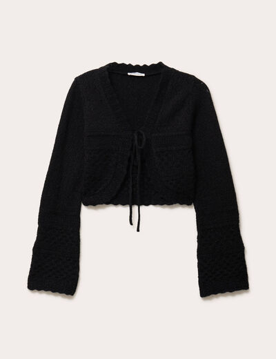 Gilet manches longues noir femme