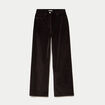 Pantalon bootcut taille haute velours marron fonc&eacute; femme