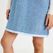 Robe droite courte en jean sans manches denim bleach femme