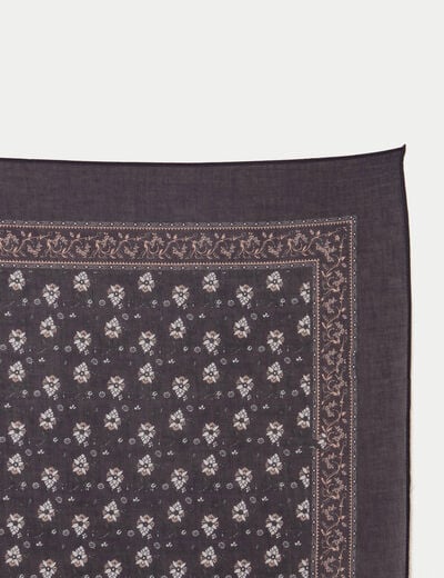 Foulard satin&eacute; soyeux bleu marine femme