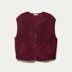 Gilet sans manches effet polaire bordeaux femme