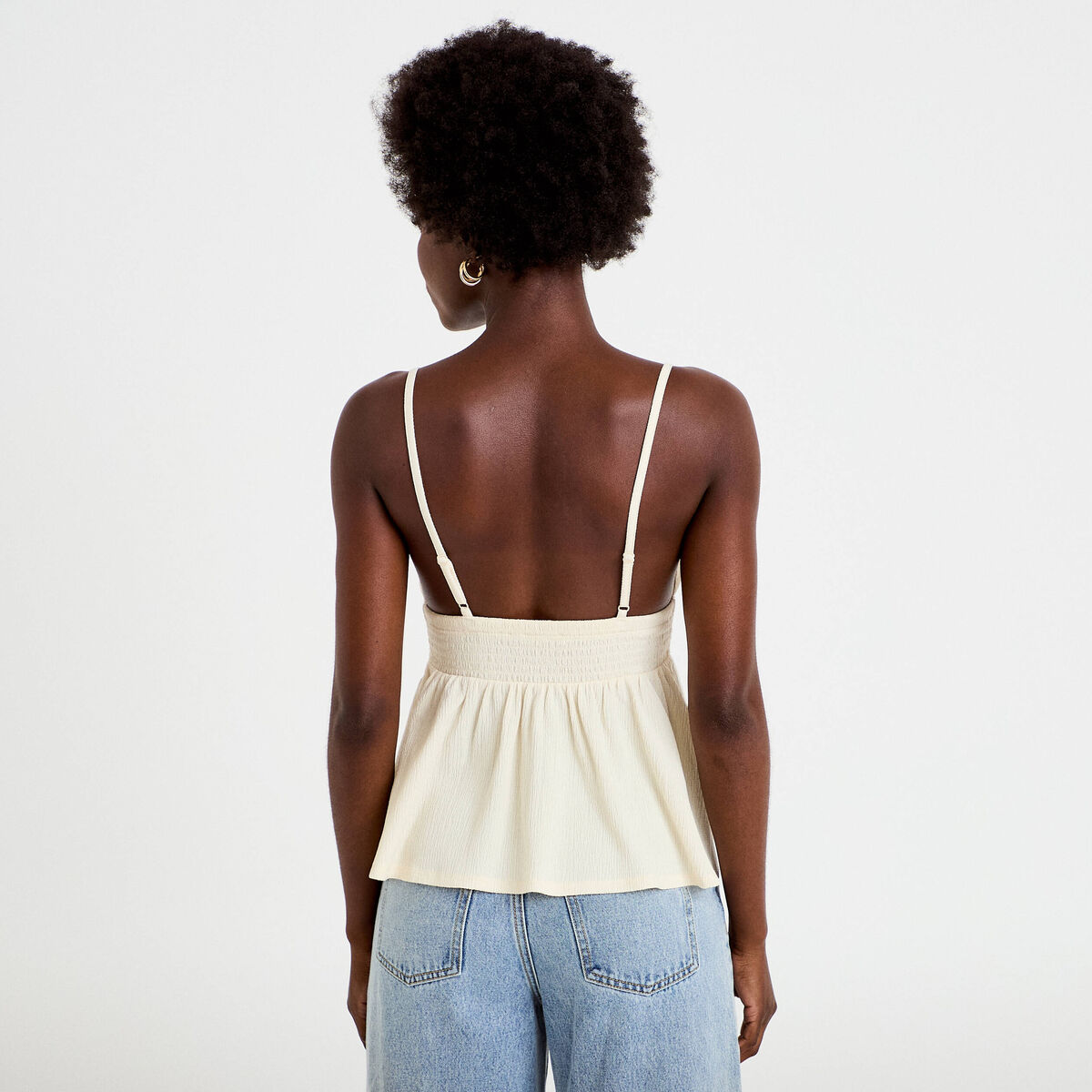 D&eacute;bardeur d&eacute;tail crochet ecru femme