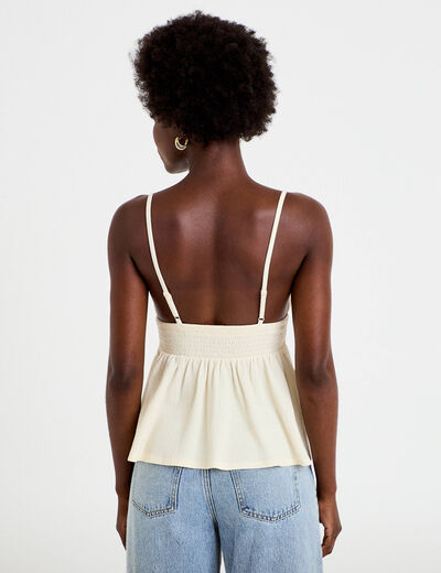 D&eacute;bardeur d&eacute;tail crochet ecru femme