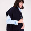 Gilet polaire manches courtes bleu marine femme