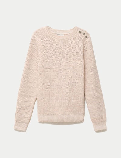 Pull manches longues brillant ivoire femme